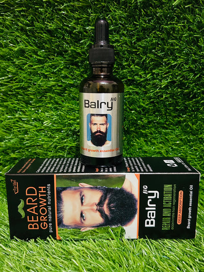 Balry Beard Growth Essential Oil - Natural Nutrients Men's Beard Growth Oil - 50ml